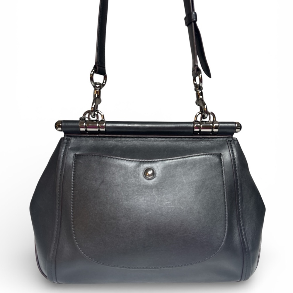 Coach Black Floral Appliqué Shoulder Bag with Gunmetal Hardware - Picture 3 of 9